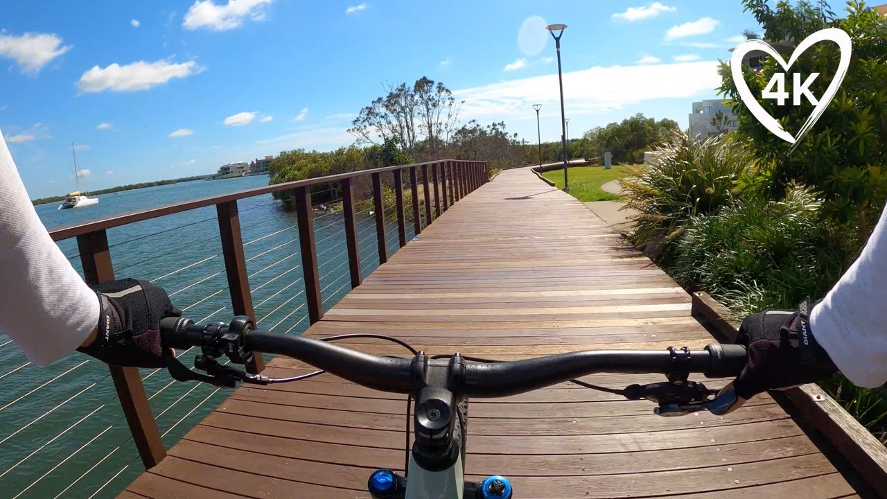 Northern Gold Coast Bike Ride On A Super Hot Day - Paradise Point & Hollywell - Virtual Bike Ride 4K