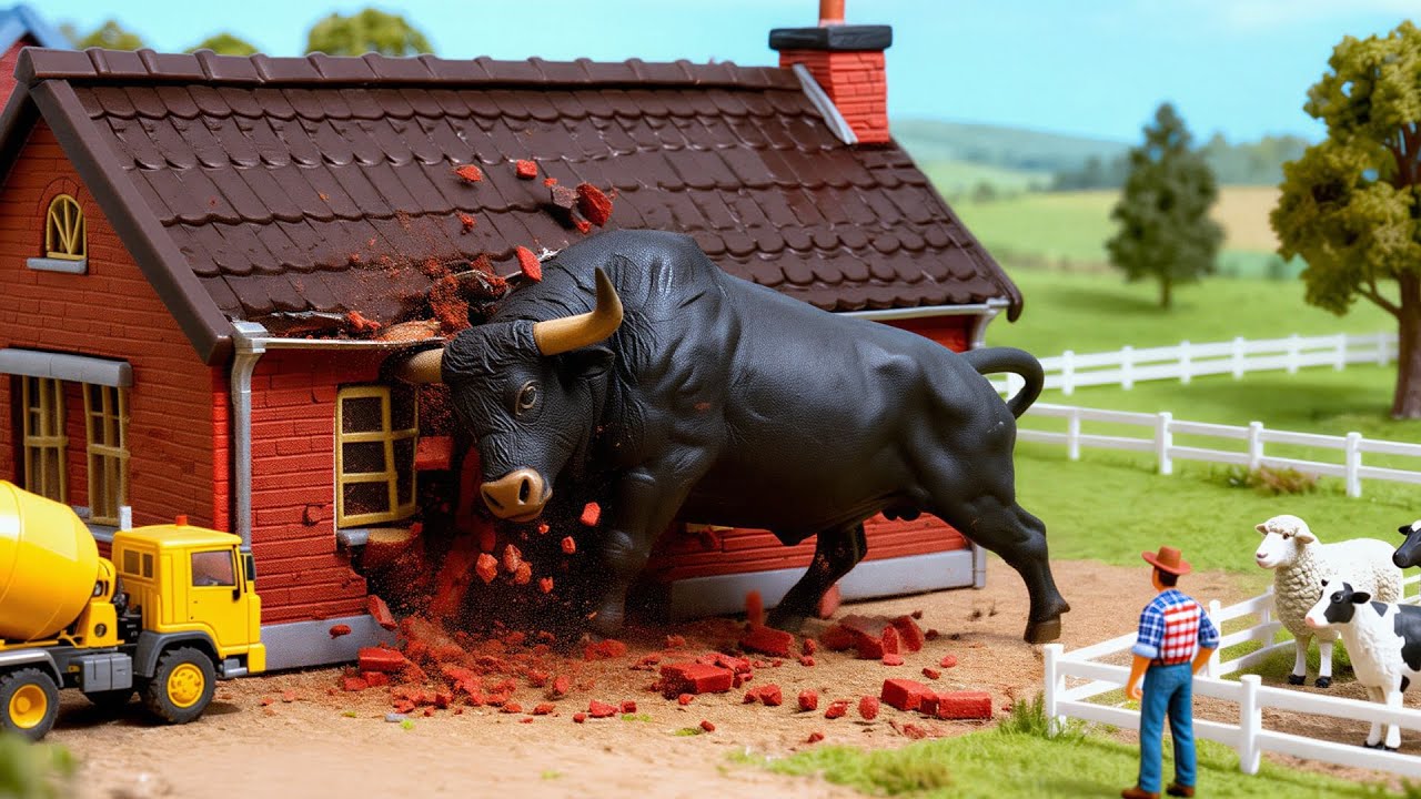 DIY Science Project – Building a Modern Mini Brick & Cement House to Stop a Destructive Cow