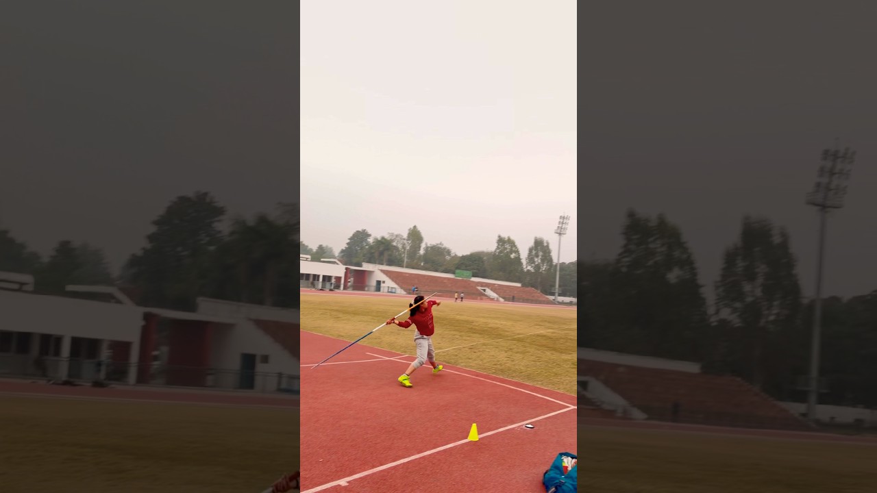 javelin throw technique practice Indian player Chandigarh stadium under 20 girl 