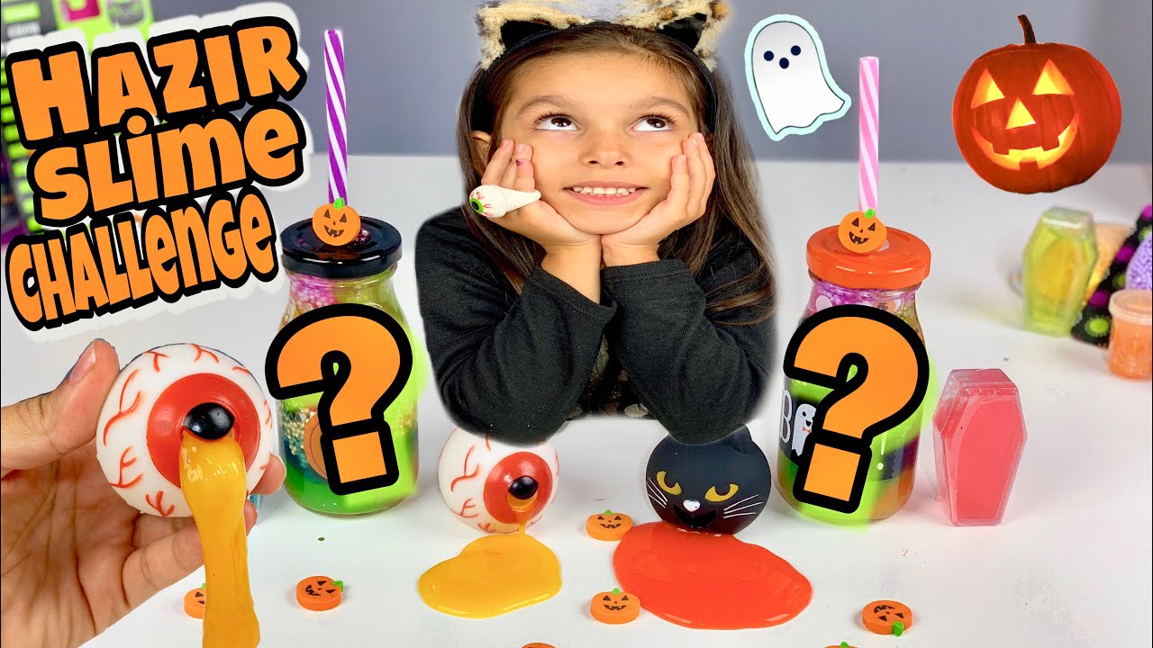 Hazır Slime Challenge Yaptık Alışveriş Neler Aldık Halloween Slime