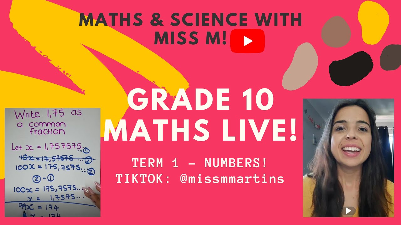 Grade 10 maths LIVE: Grade 10 set builder notation and writing a recurring decimal as a fraction