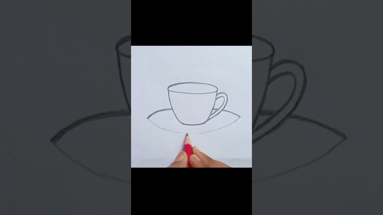 Cup Plate Drawing Easy / कप प्लेट / #drawing #easyidea