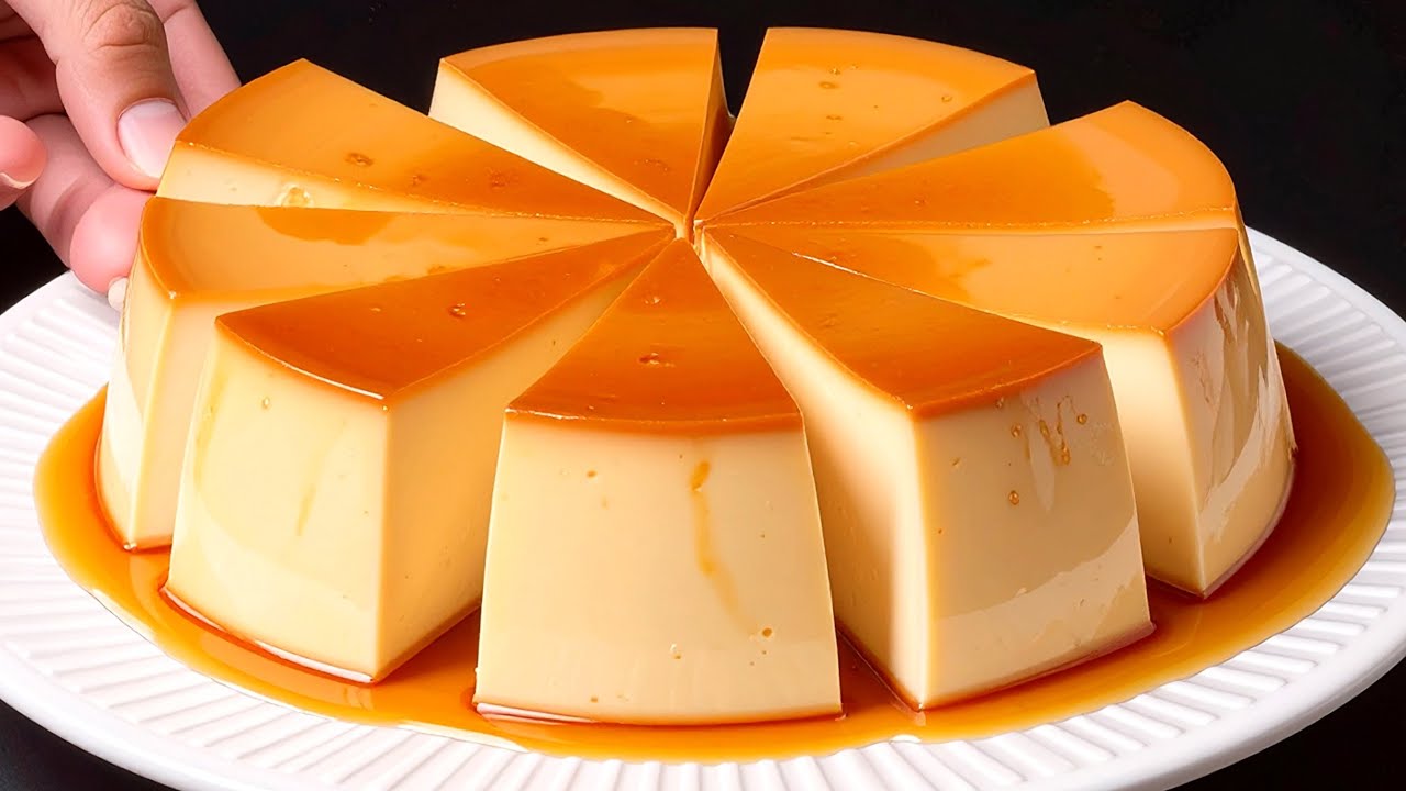Perfect eggless flan! Just milk and apple! Homemade dessert in 5 minutes!