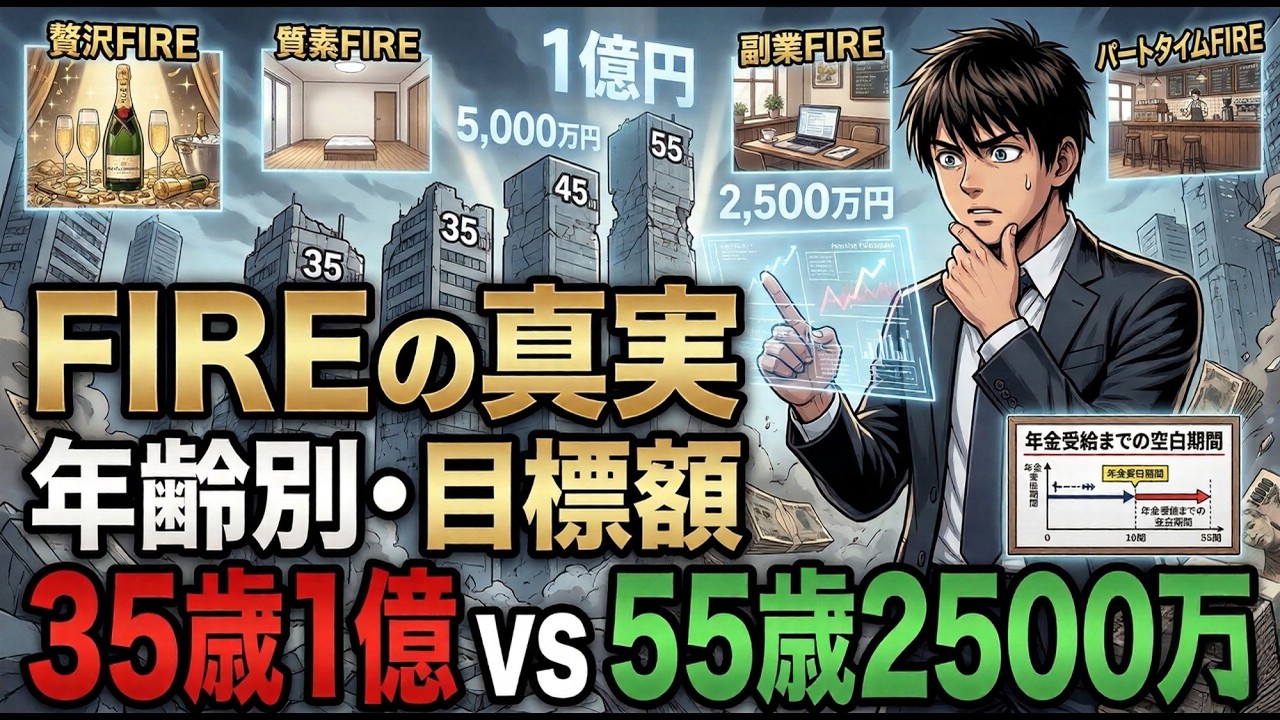 【完全版】FIREの種類別・目標資産額を徹底解説！リタイア年齢で変わる「人生の値段」を23歳新卒が計算してみた