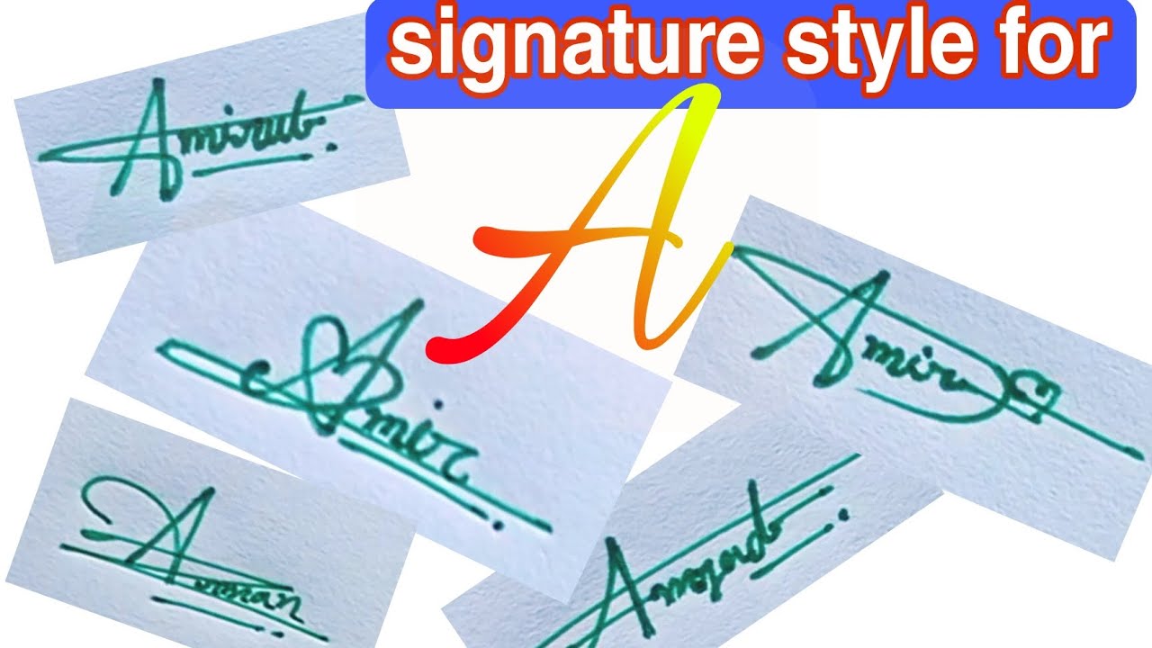 signature style for A || A দিয়ে স্বাক্ষর তৈরি করার নিয়ম || ms handwriting Academy