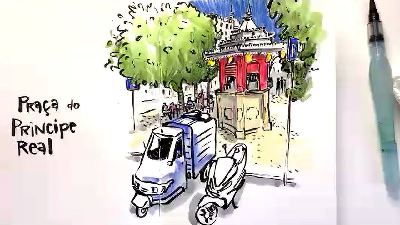 Koosje Koene Sketches a Lisbon Quiosque
