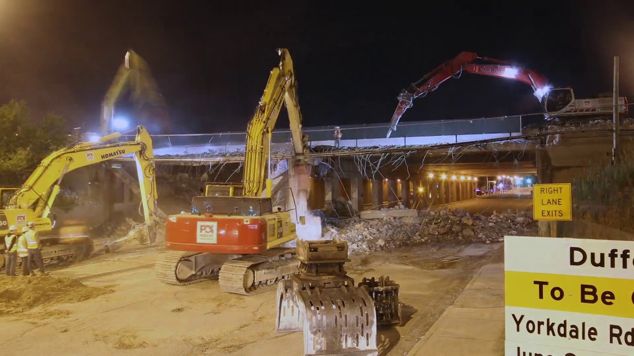 Over Night Demolition of the 401hwy & Dufferin Bridge. Must See!!