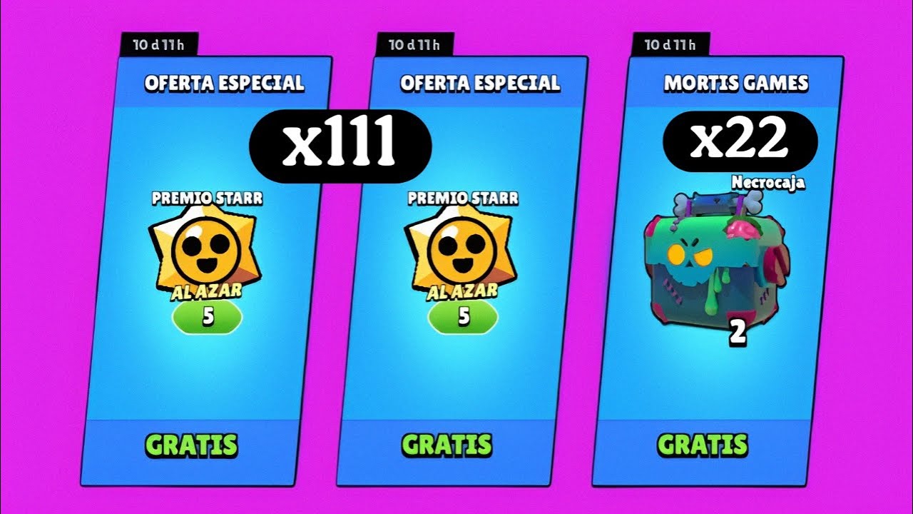 Abro 111 Star Drops al azar y 22 Necrocajas gratis de la tienda/Brawl Stars