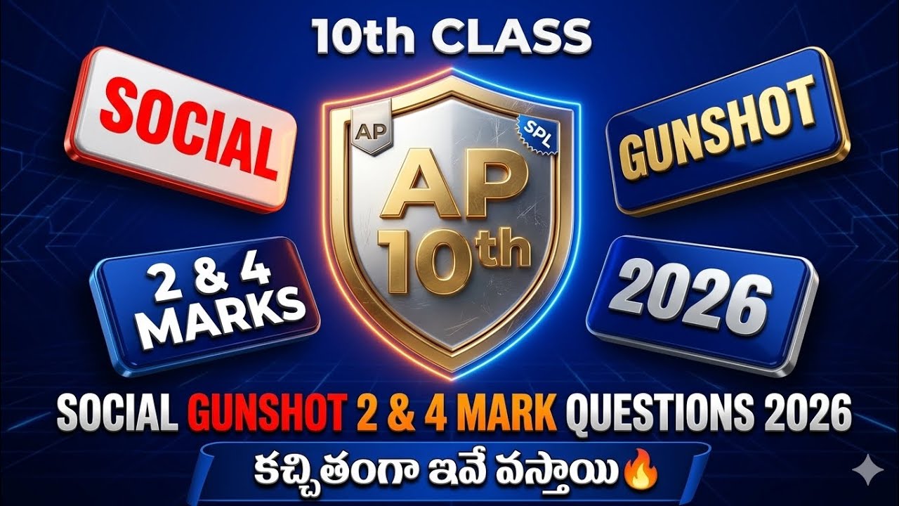 AP 10th Class Social Gunshot 2&4 Mark Questions for Public Exam 2026🔥