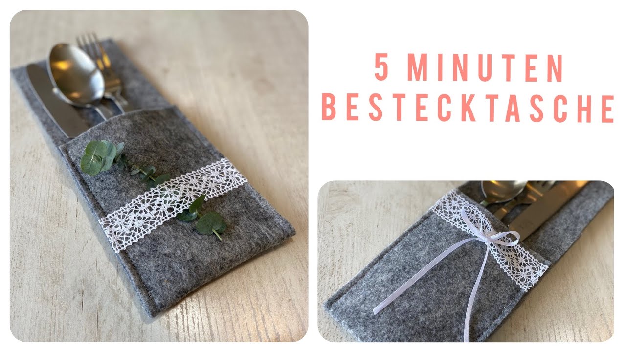 5 Minuten Bestecktasche nähen Super schnell und easy aus Filz Geschenkidee  DIY Nähen für Anfänger