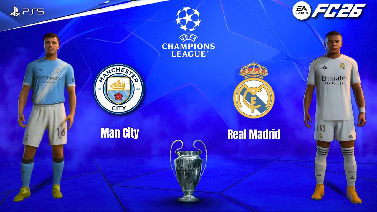 FC 26 | REAL MADRID vs MAN CITY | UCL Group Stage | 4-1 Full Match Gameplay & All Goals #fc26