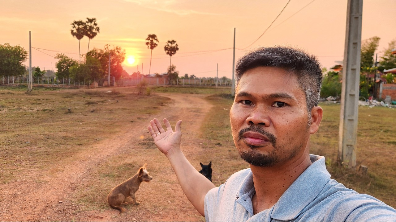 ដូចផ្ទាំងគំនូរ ស្អាតខ្លាំងណាស់ ទេសភាពស្រុកខ្មែរពេលថ្ងៃរាបលិច​
