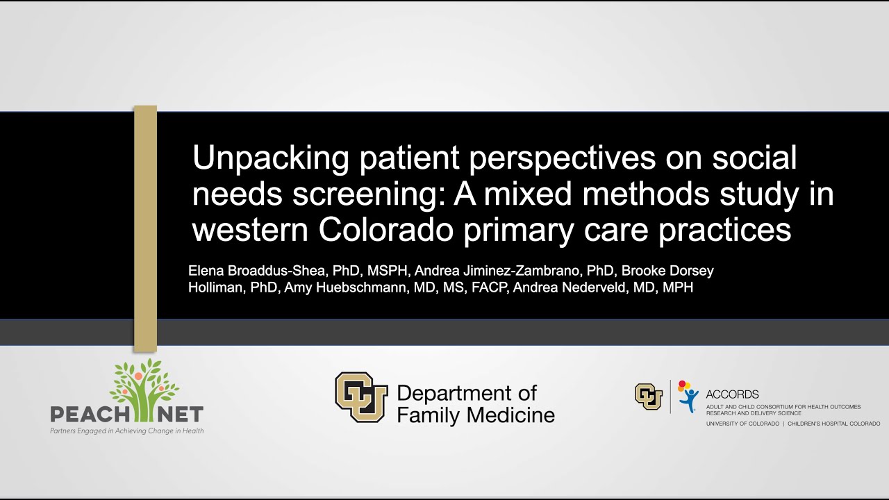 Unpacking patient perspectives on social needs screening: A mixed methods study in primary care...