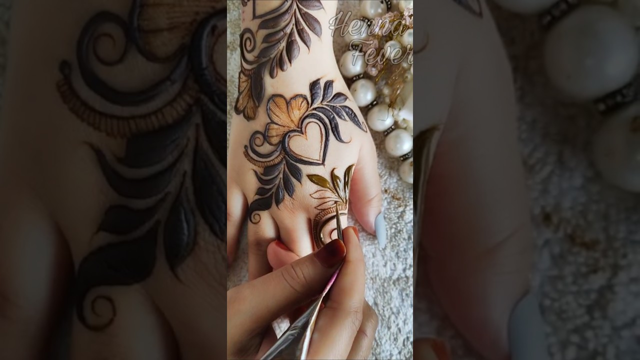 Beautiful Unique Floral Gulf Mehndi Henna Design 🤎 Easy Mehandi 2025 #mehndi #henna