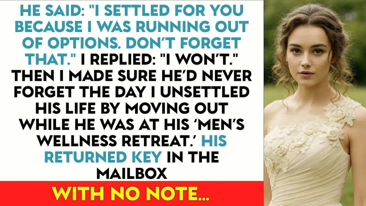He Said： ＂I Settled For You Because I Was Running Out Of Options. Don’t Forget That.＂ I Replied：