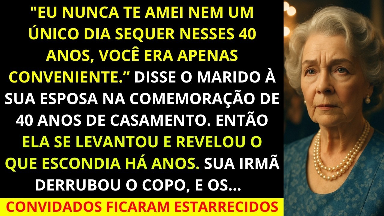 Eu não te amei por 40 anos, você era apenas conveniente - disse o marido no aniversário deles!