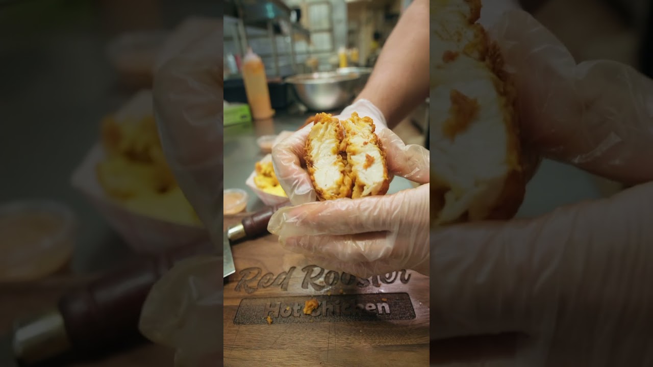 Red Rooster&rsquo;s hot chicken tenders: crispy on the outside, juicy on the inside, and bursting!
