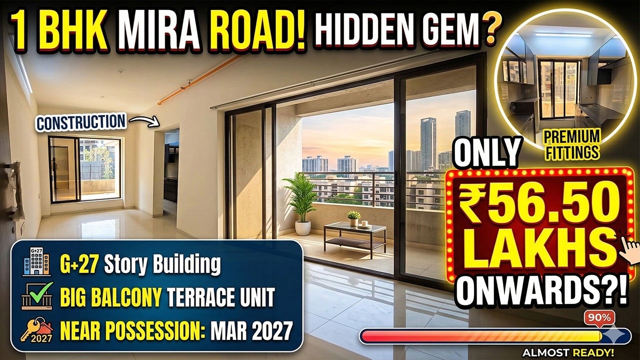 1 BHK Terrace Flat For Sale in Mira Road | ₹56.50 Lakh Onwards | Near Possession 2027 | Terrace Flat