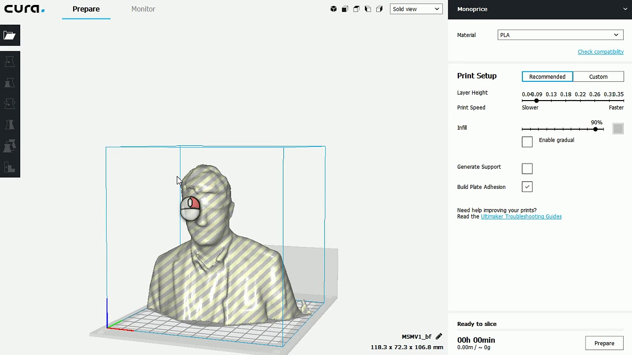 CURA Preparing a 3d model for 3d printing with Cura 3 5 1