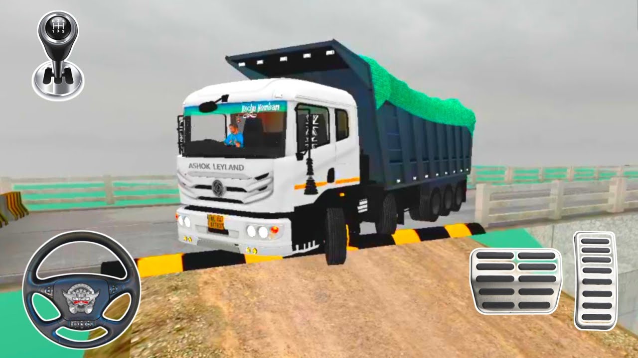 💥Ashok Leyland 16 Wheeler Tipper Speed Breaker Off Road Gameplay | Bus Simulator Indonesia
