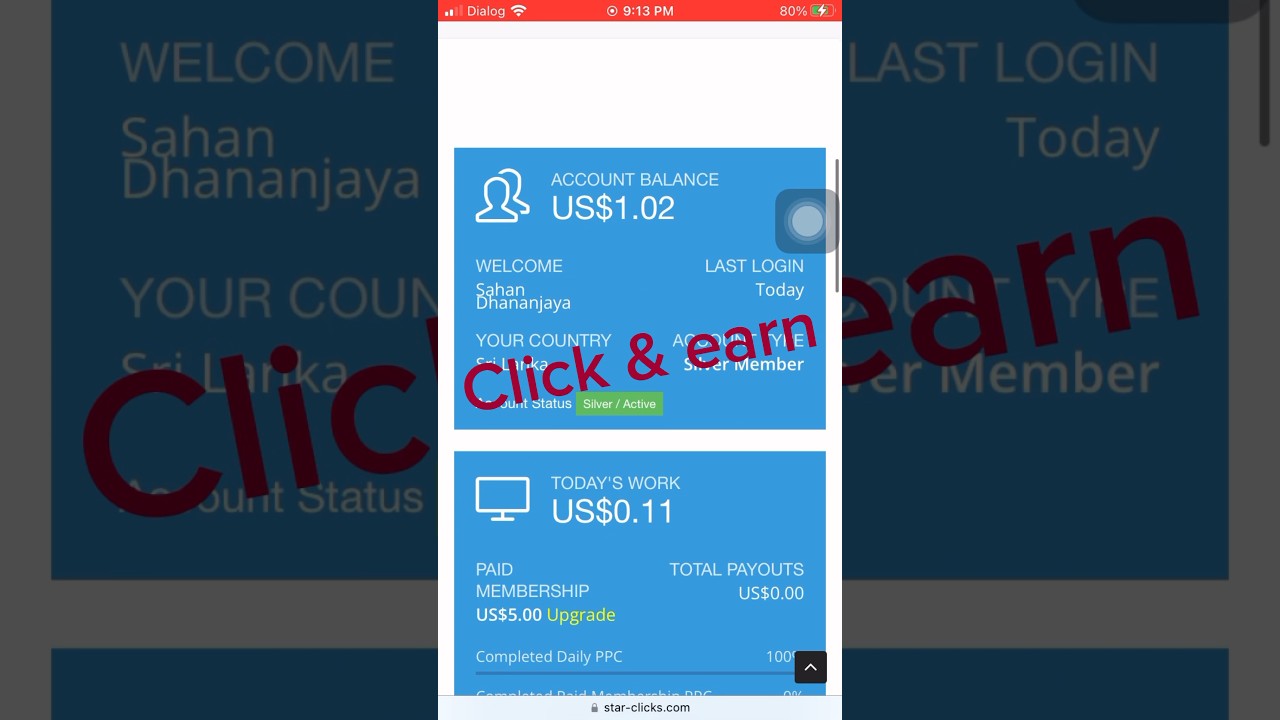 Earn $10 within 1 week. E money Sinhala | Ad click | star click. 2024