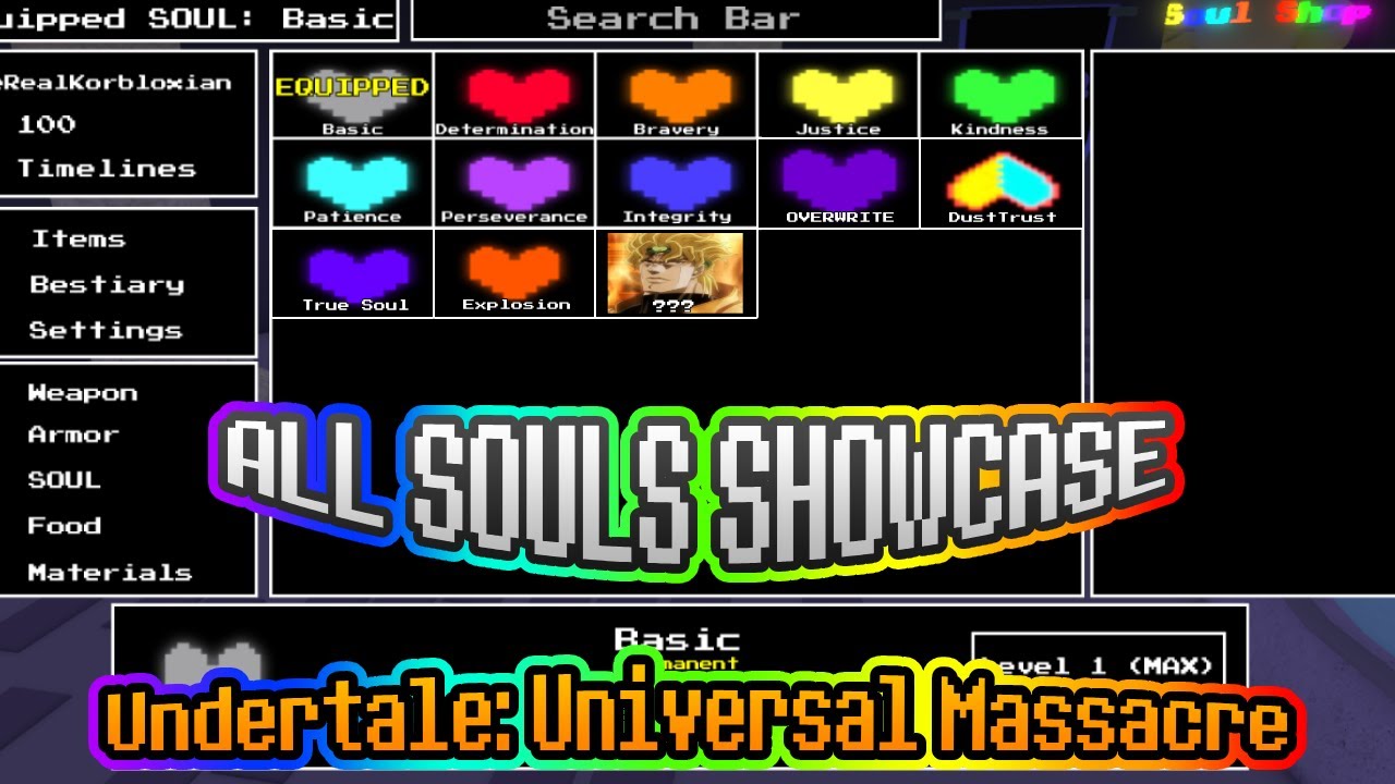 All SOULs Showcase | Undertale: Universal Massacre