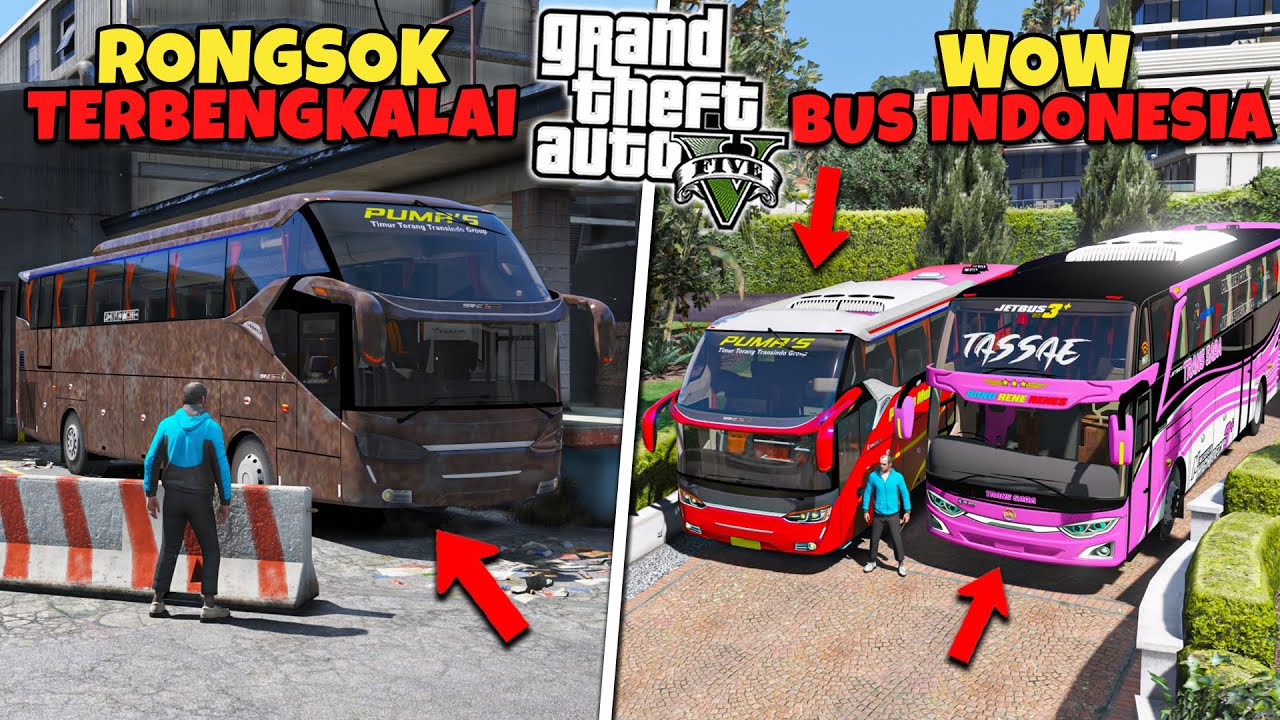 Aku Menemukan Bus Indonesia Langka Rongsok Yang Sudah Terbengkalai di Kota - GTA 5 MOD