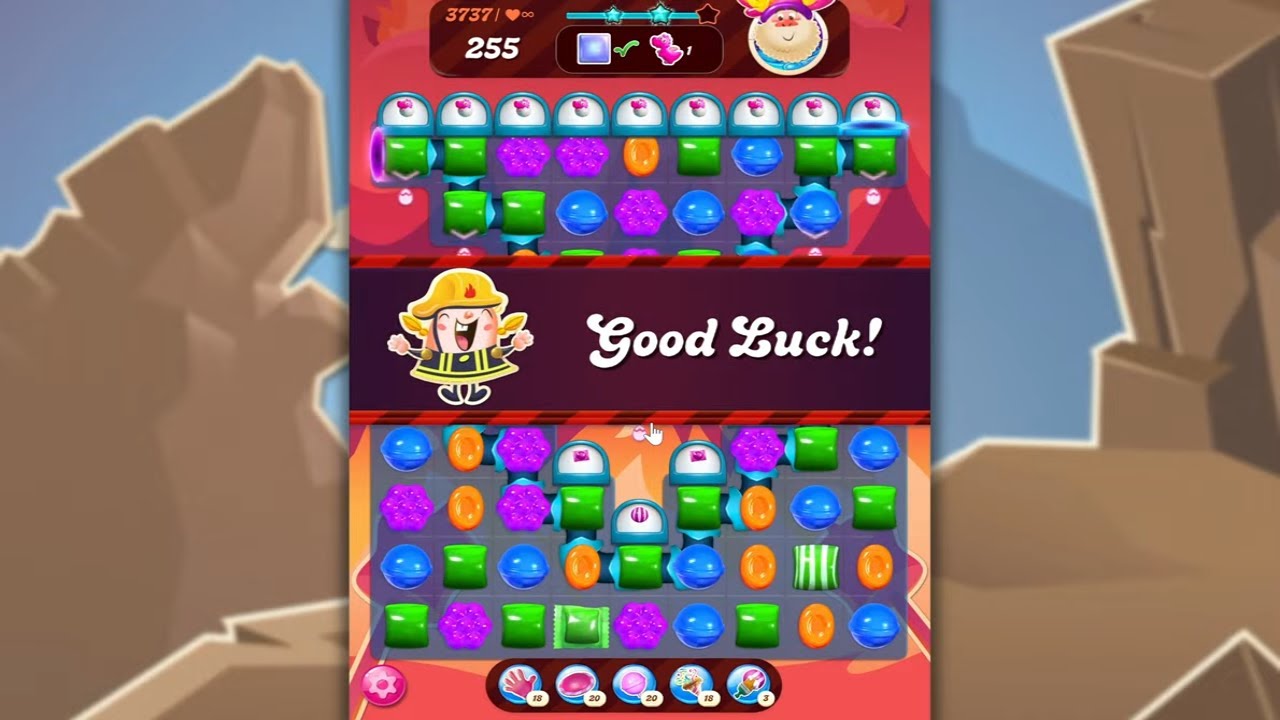 Candy Crush Saga LEVEL 3737 IMPOSSIBLE WITHOUT BOOSTERS (because of the spawn rates)