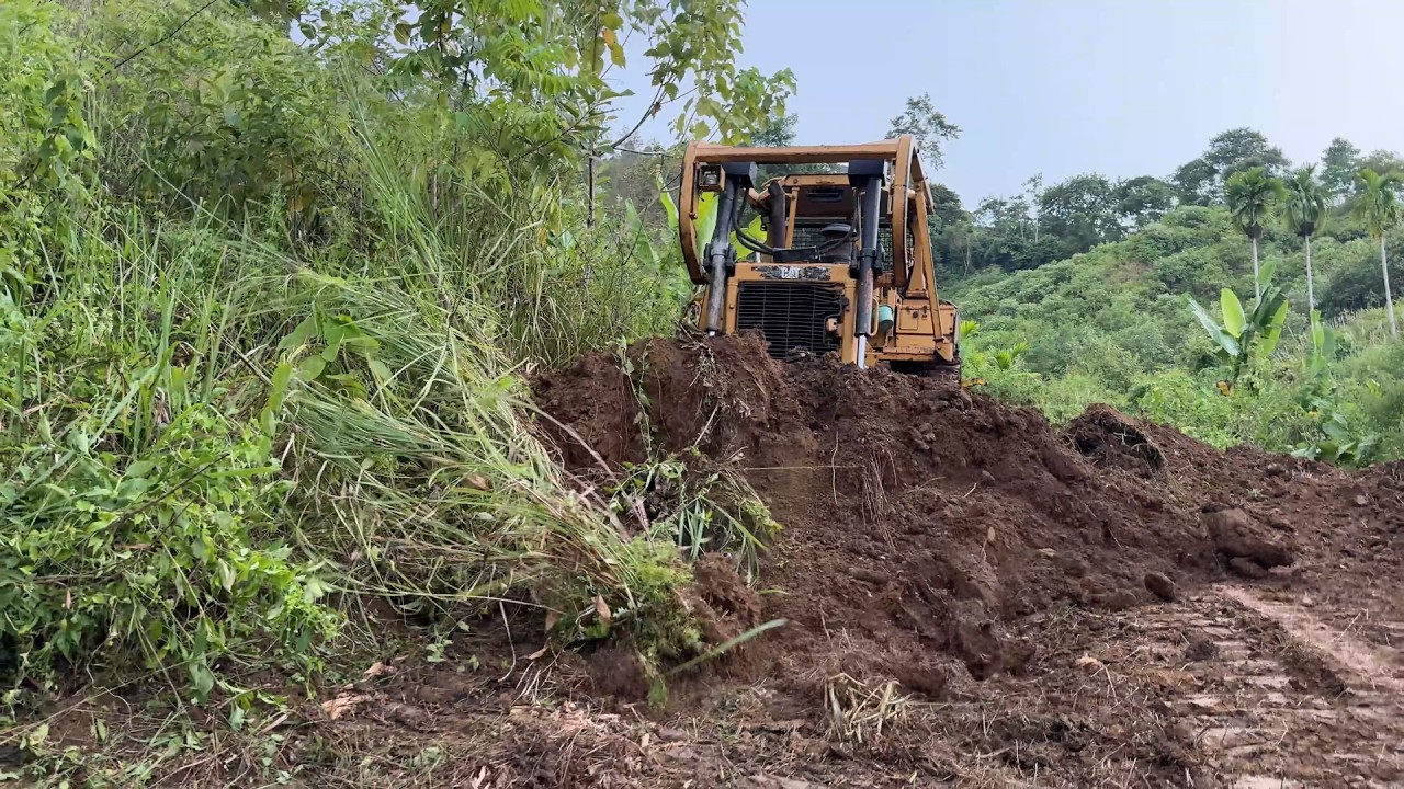 Bulldozer D6R XL Transforms Garden Road Into Smooth Path Instantly