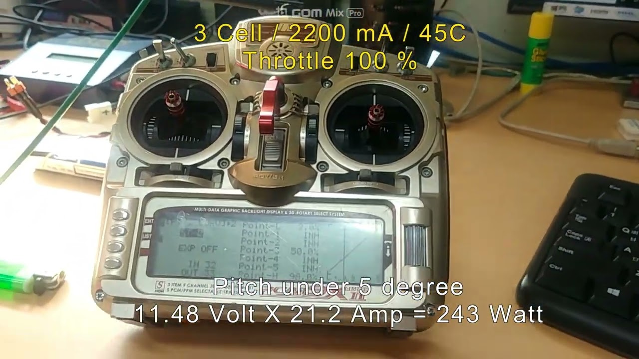 3cell Li po Battery Test 25c and 45c for 450 heli