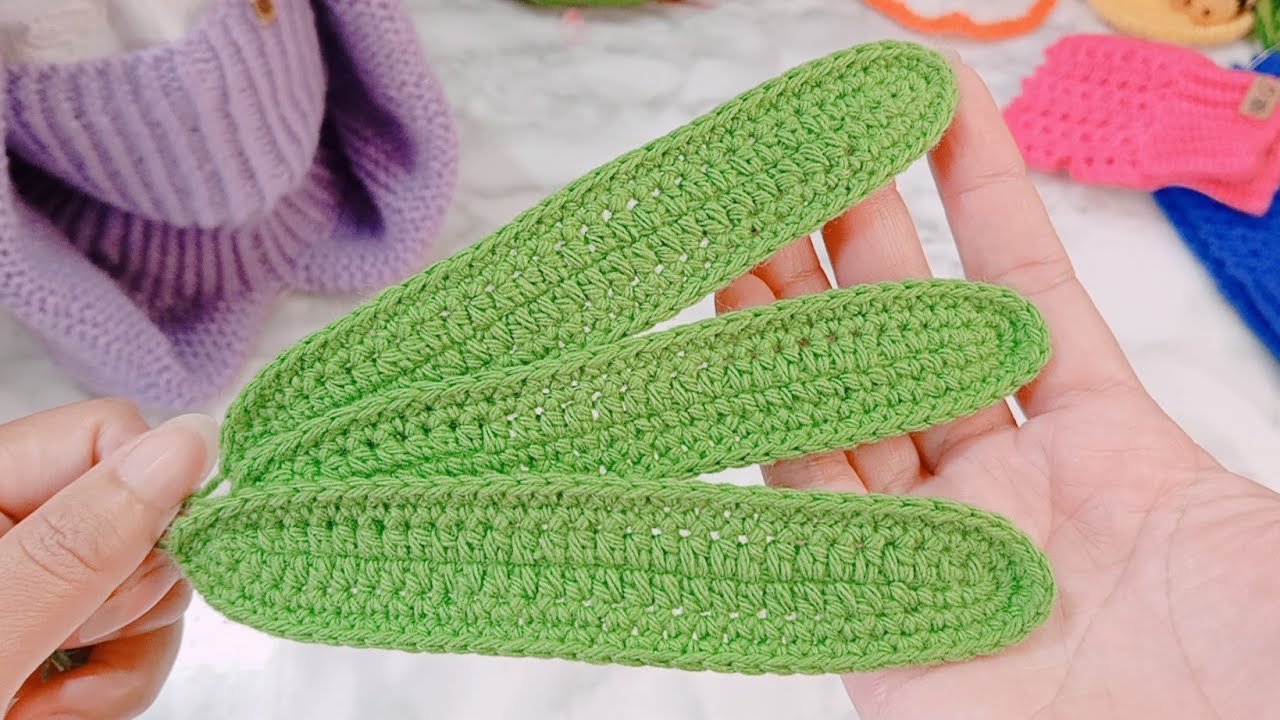 🌈HOJAS Grandes Tejidos a Crochet/HOJAS para Flor De Tulipanes / Fácil y Rápido /Modelo # 2