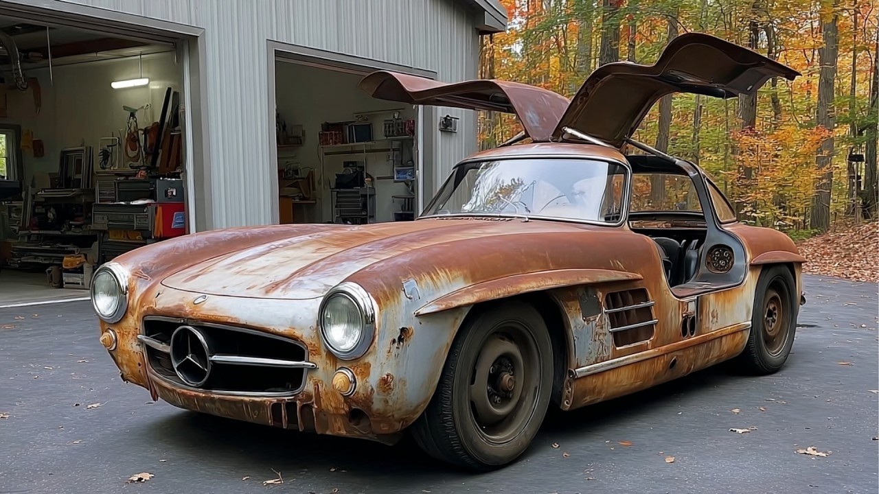 ASMR Car Restoration: Abandoned Arctic Silver Mercedes-Benz 300SL Gullwing 1955 Brought Back to Life