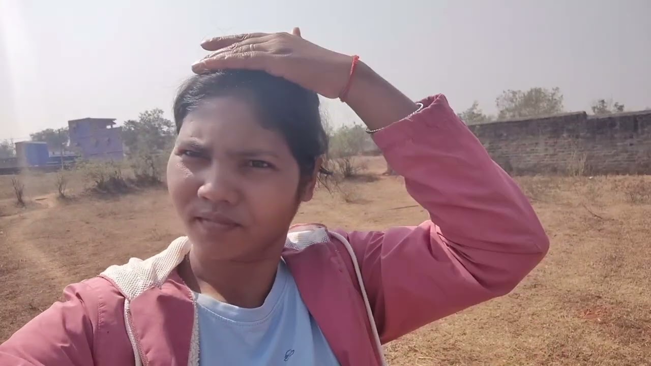 Girl working in field
