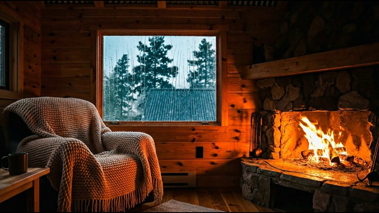 Cozy Cabin Rain on Tin Roof 🏠⛈️ | 10 Hours of Heavy Rain for Deep Sleep & Study