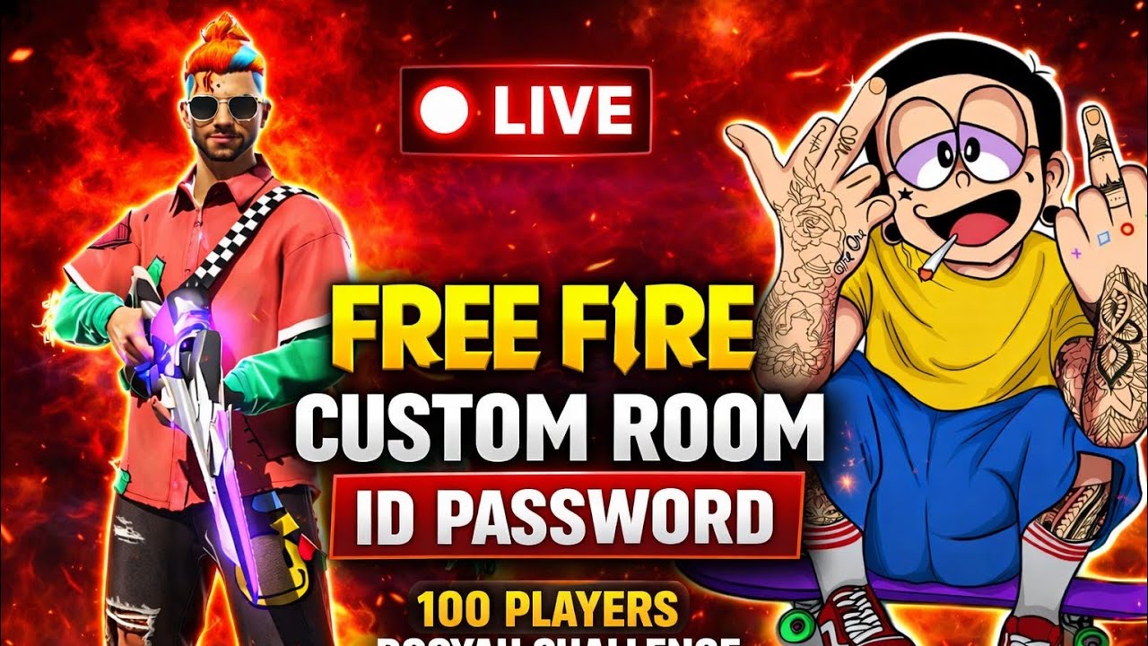 FREE FIRE MAX LIVE CUSTOM ROOM 🔥 ID PASSWORD