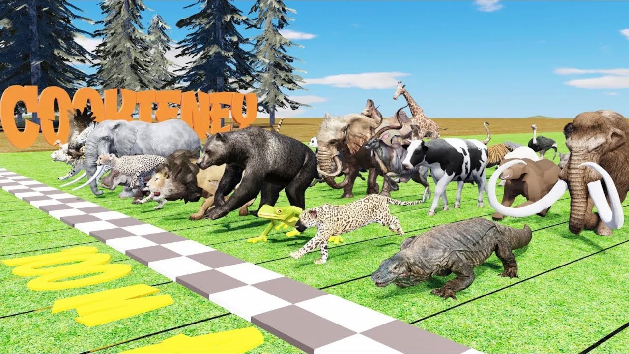 Wild Kingdom Showdown: 42 Magnificent Animals Race!