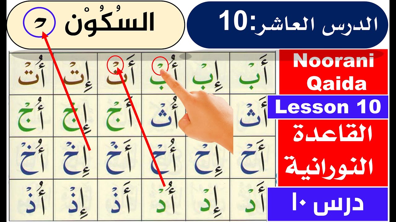 Al Qaida Nooraniya lesson 10 Sukoon  | Sukoon in Arabic | Noorani Qaida Sukoon | Basic Arabic online