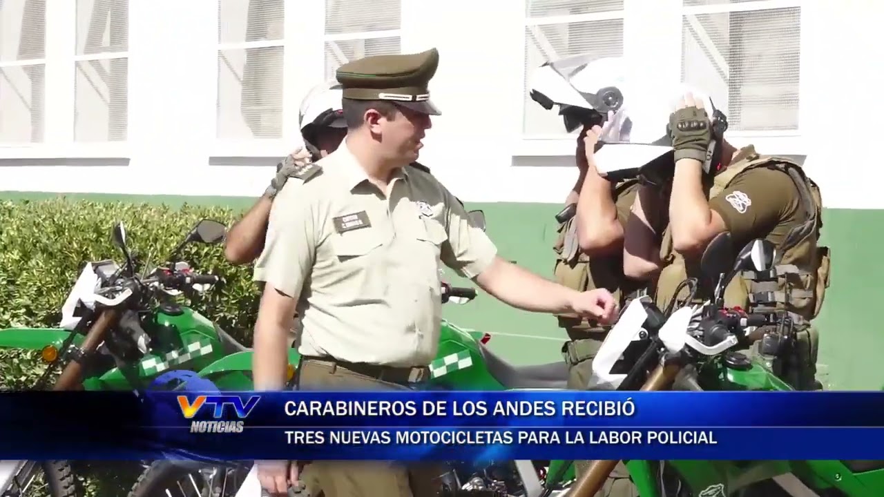 Carabineros de Los Andes recibió tres nuevas motocicletas para la labor policial