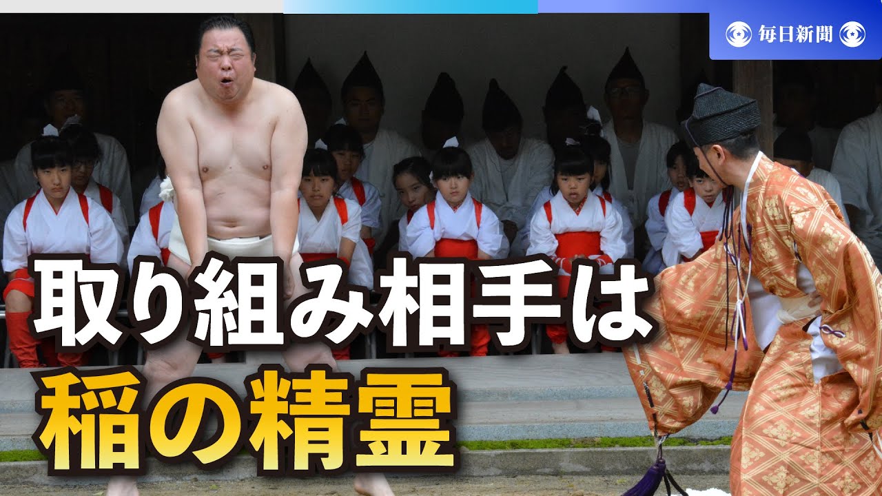取り組み相手は稲の精霊　4年ぶり神事「一人角力」　愛媛・今治