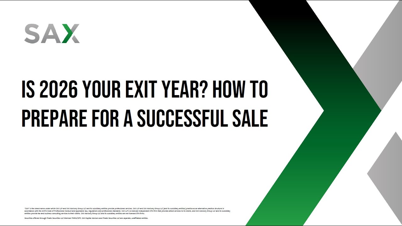 Is 2026 Your Exit Year? How to Prepare for a Successful Sale | Webinar