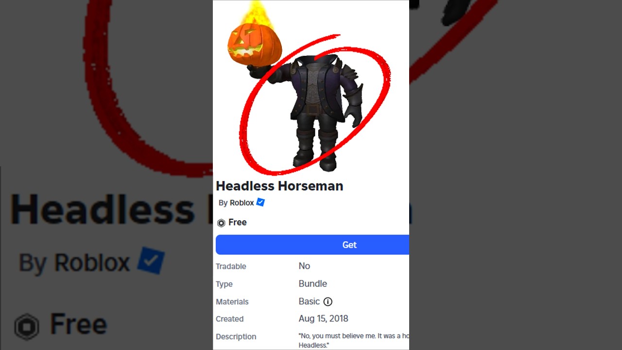 احصل على نسخة مجانية من لعبة Headless الآن! #roblox #shorts