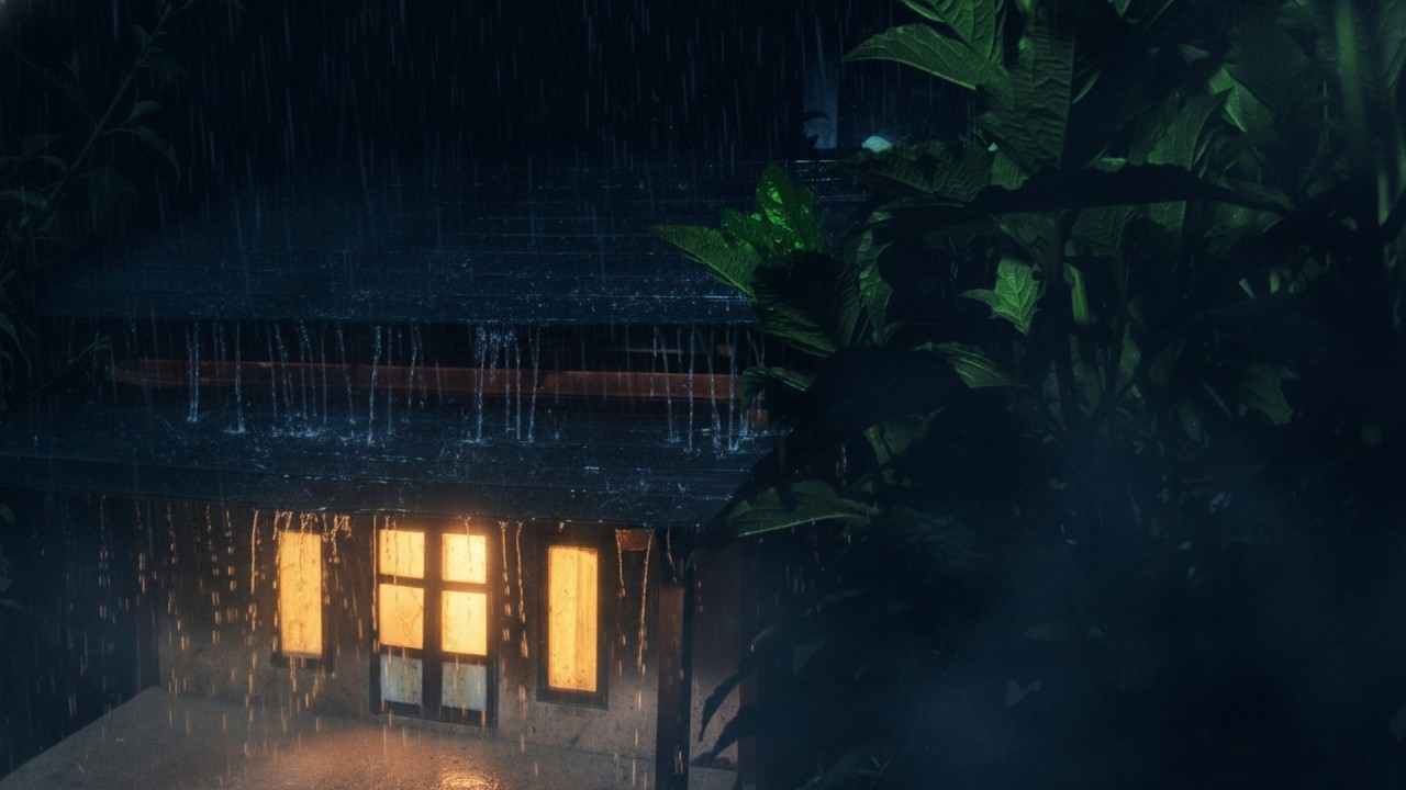Soothing Rain on Tin Roof 🌙 White Noise for Deep Sleep (1H)