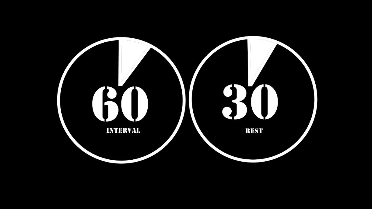 intervalo 60 segundos con 30 segundos resto ✔