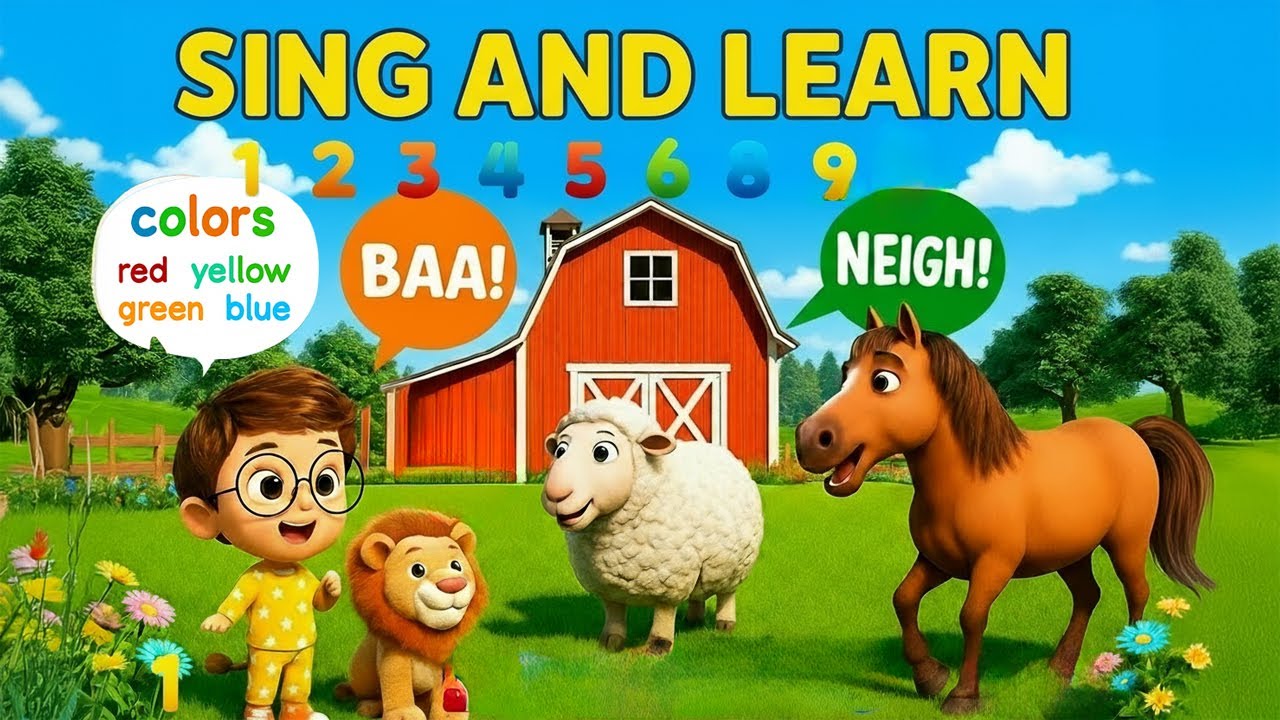Learn Animal Sounds, ABC Song, Colors & Counting 1–10 with Leo and Bravey | Nursery Rhymes