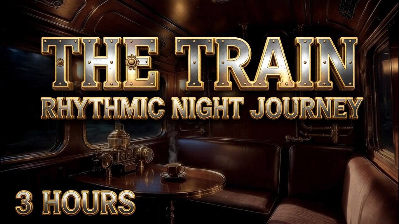 3 Hours Steampunk Train Coupe Ambience  Clickety-Clack Wheels  Relaxing Synth  Night  Sleep & Focus