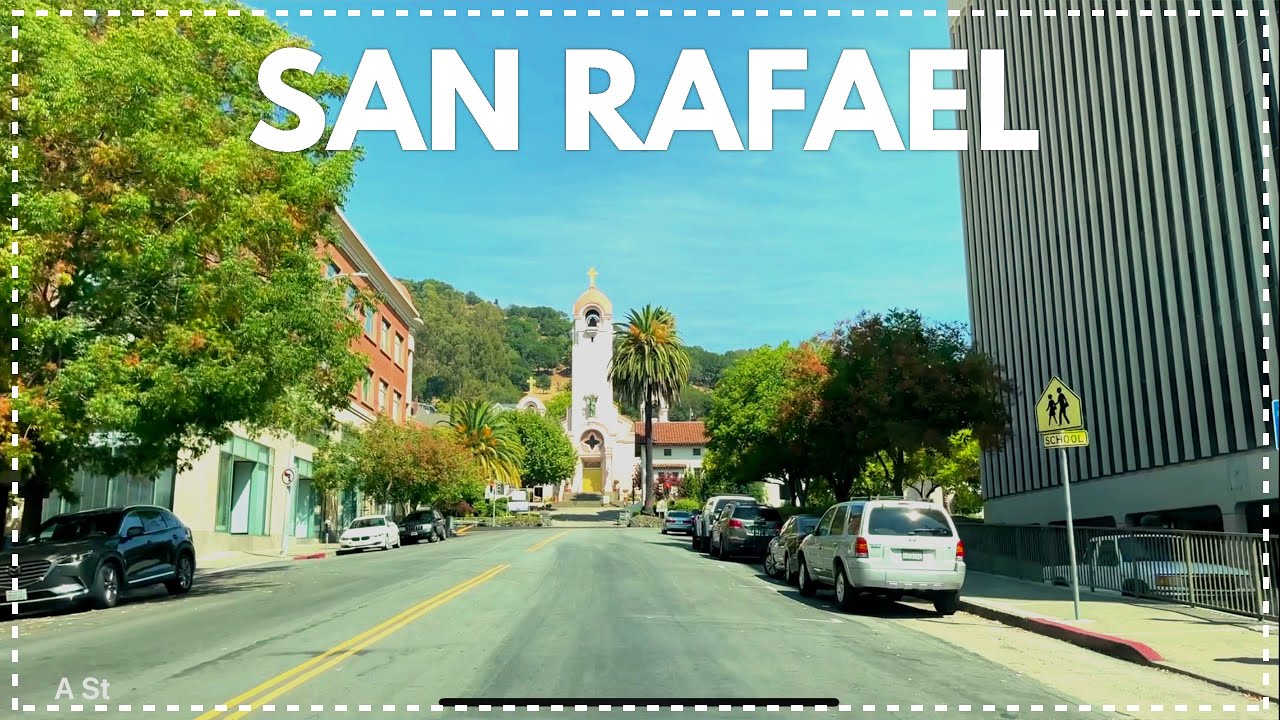 SAN RAFAEL - Driving Downtown - Dash Cam - 4K - California