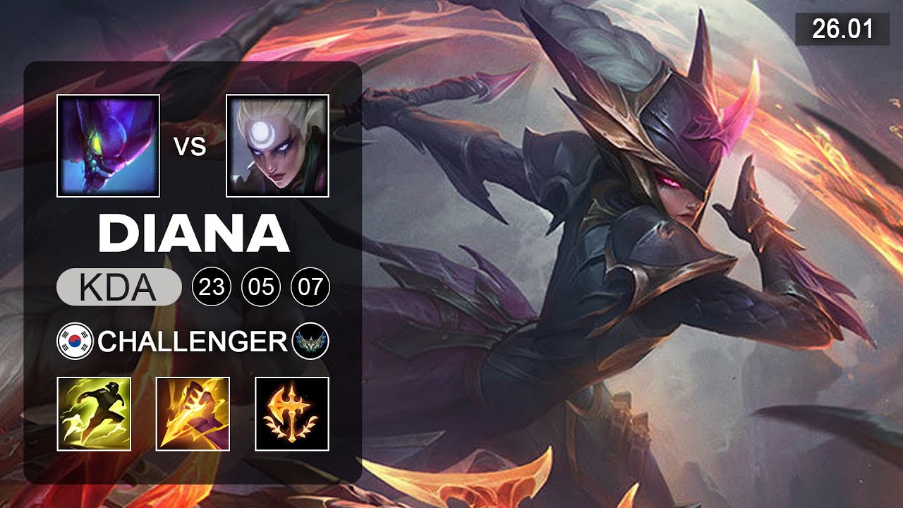 Diana vs Kha'Zix Jungle - KR Challenger - Patch 26.01 Season 16