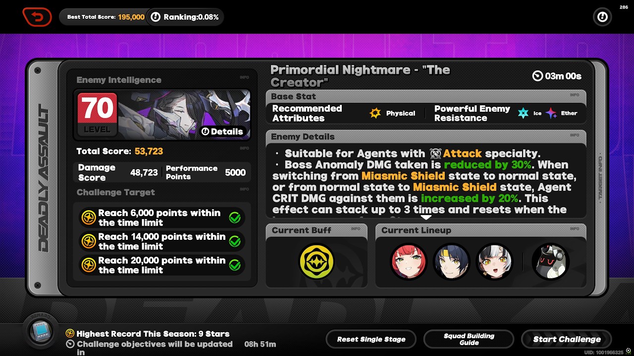 M6 Harumasa Post-Buff | The Creator | 53,723 Score  | ZZZ 2.6 Deadly Assault