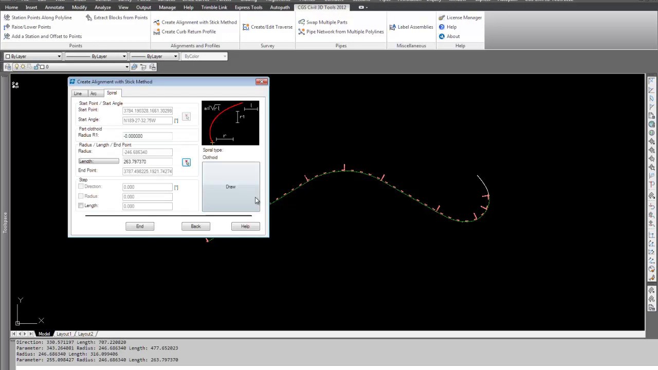 CGS Civil 3D Tools - Create Alignment using Stick Method