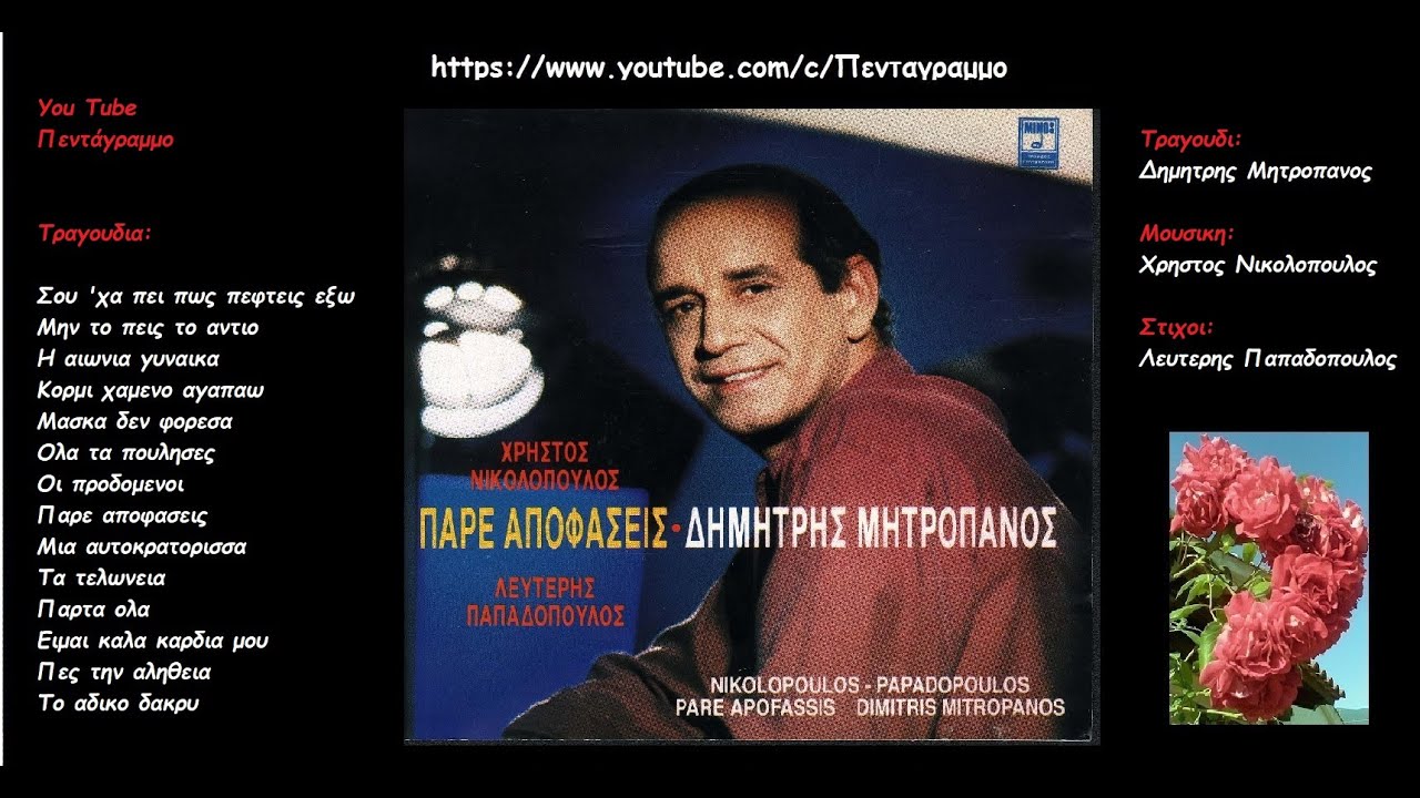 &Delta;&eta;&mu;&eta;&tau;&rho;&eta;&sigmaf; &Mu;&eta;&tau;&rho;&omicron;&pi;&alpha;&nu;&omicron;&sigmaf;: &Pi;&alpha;&rho;&epsilon; &alpha;&pi;&omicron;&phi;&alpha;&sigma;&epsilon;&iota;&sigmaf; (&Omicron;&lambda;&omicron;&sigmaf; &omicron; &delta;&iota;&sigma;&kappa;&omicron;&sigmaf;)